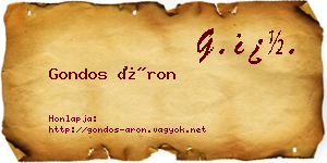 Gondos Áron névjegykártya